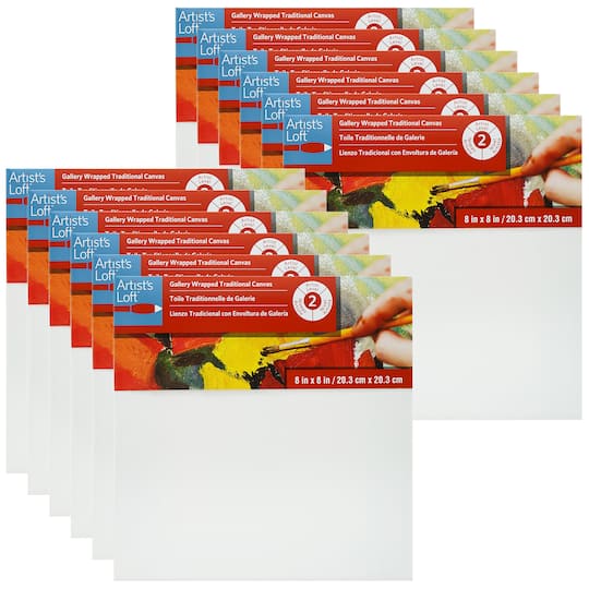 Michaels, 12 Pack: Level 2 Gallery Wrapped Traditional Canvas by Artist's Loft® – Category: Bulk Canvas